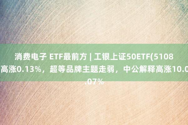 消费电子 ETF最前方 | 工银上证50ETF(510850)高涨0.13%，超等品牌主题走弱，中公解释高涨10.07%