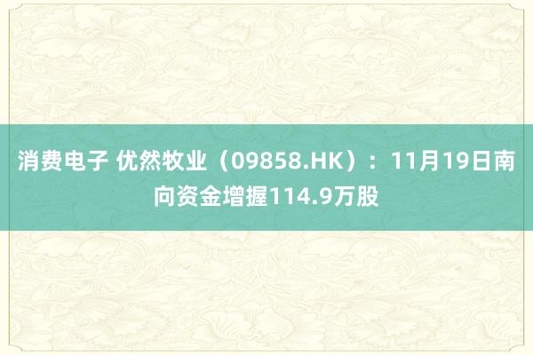 消费电子 优然牧业（09858.HK）：11月19日南向资金增握114.9万股