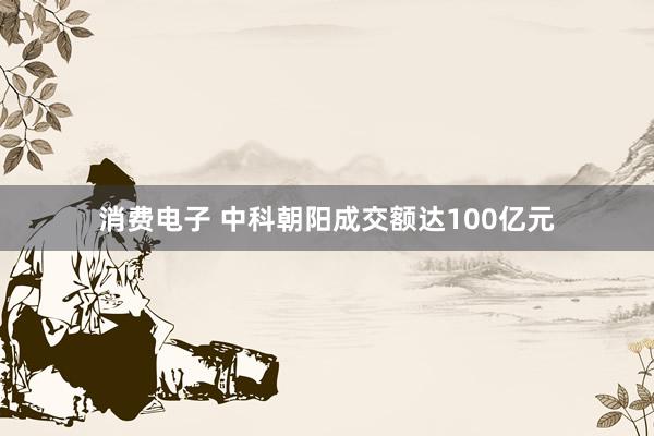 消费电子 中科朝阳成交额达100亿元