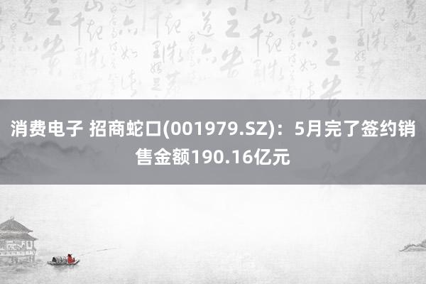 消费电子 招商蛇口(001979.SZ)：5月完了签约销售金额190.16亿元