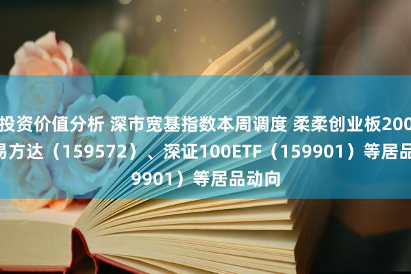 投资价值分析 深市宽基指数本周调度 柔柔创业板200ETF易方达（159572）、深证100ETF（159901）等居品动向