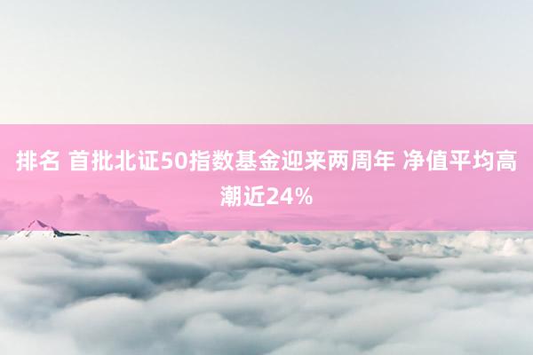 排名 首批北证50指数基金迎来两周年 净值平均高潮近24%