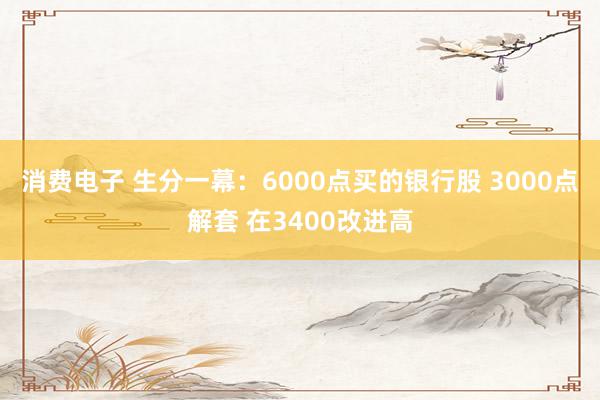 消费电子 生分一幕：6000点买的银行股 3000点解套 在3400改进高