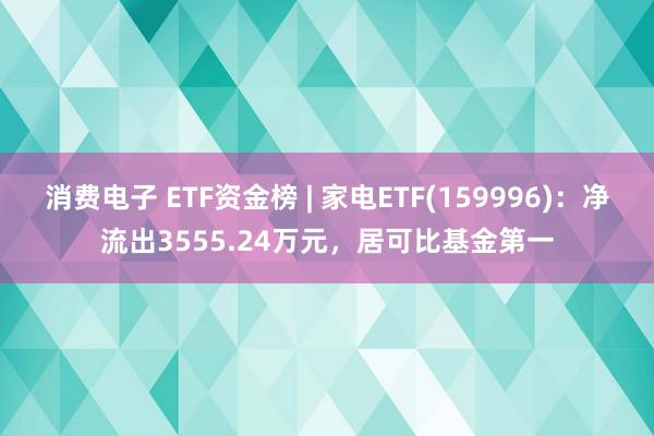 消费电子 ETF资金榜 | 家电ETF(159996)：净流出3555.24万元，居可比基金第一