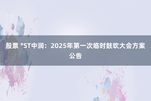 股票 *ST中润：2025年第一次临时鼓吹大会方案公告