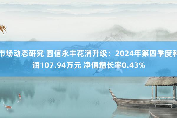 市场动态研究 圆信永丰花消升级：2024年第四季度利润107.94万元 净值增长率0.43%