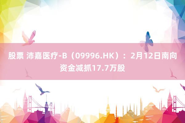 股票 沛嘉医疗-B（09996.HK）：2月12日南向资金减抓17.7万股