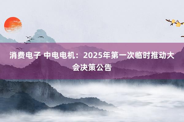 消费电子 中电电机：2025年第一次临时推动大会决策公告