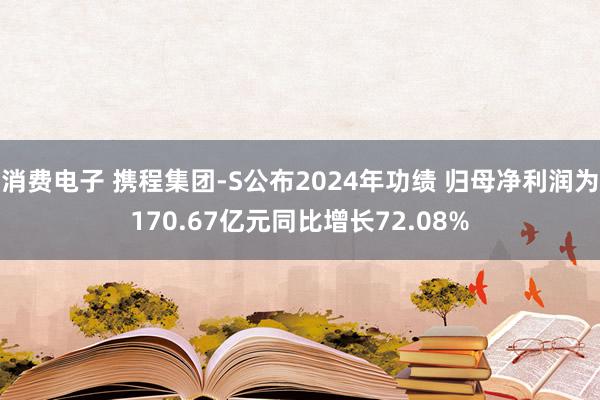 消费电子 携程集团-S公布2024年功绩 归母净利润为170.67亿元同比增长72.08%